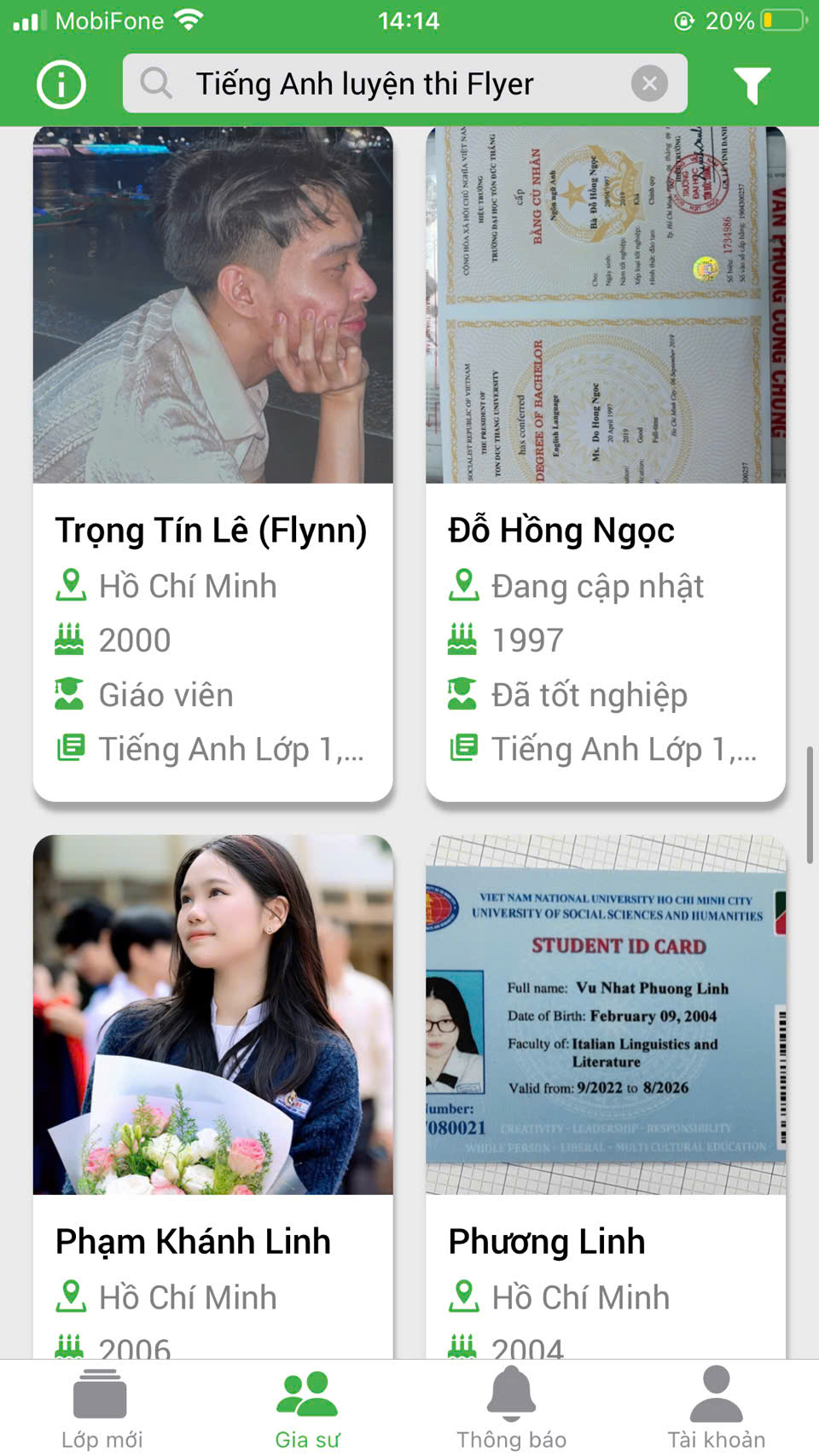Dạy kèm luyện thi flyer